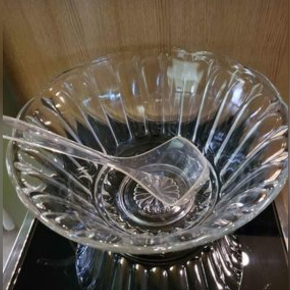 Kitchen Glass Punch Bowl Sets With Laden And 12 Cups Poshmark